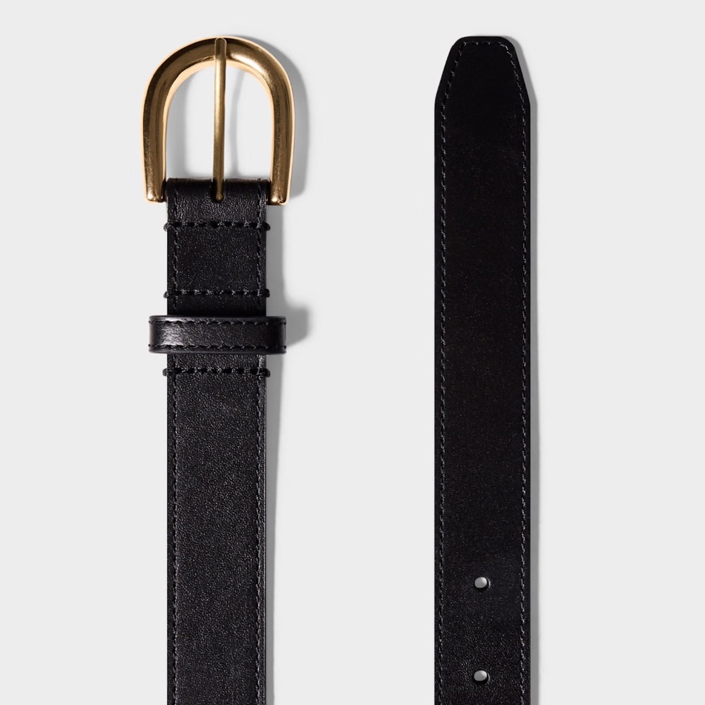 Aritzia Accent Solid Brass Leather Belt